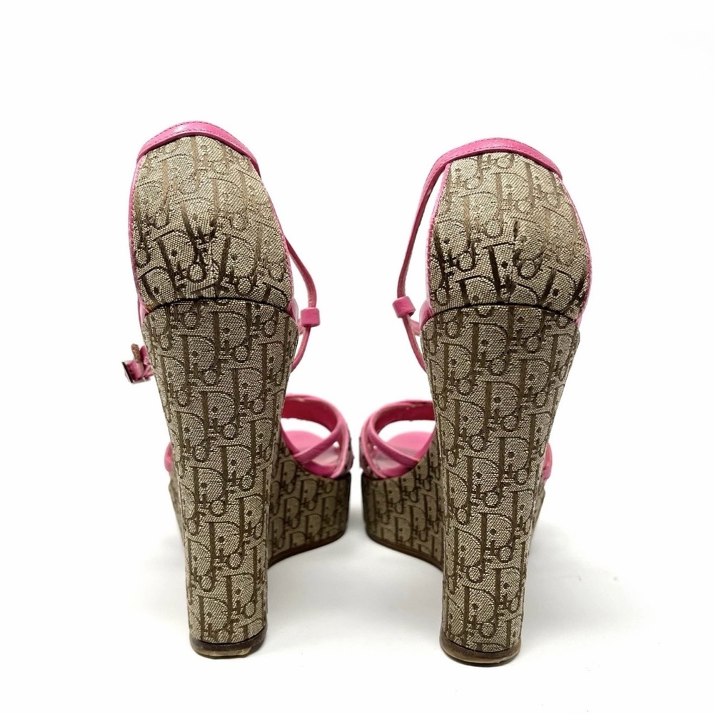 Dior Pink Logo Strap Slingback Heels - Picture 6 of 7